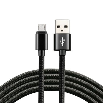 EverActive CBB-0.3MB 30cm braided USB cable with support for fast charging up to 2.4A black
