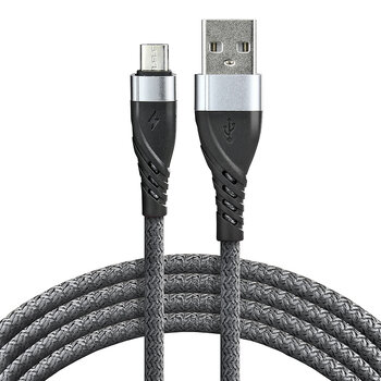 EverActive CBB-1MG 100cm USB braided cable with support for fast charging up to 2.4A gray