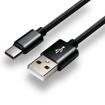 Cable braided cable USB - USB-C / Type-C everActive CBB-1CB 100cm with support for fast charging up to 3A black