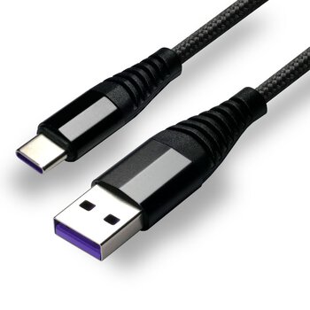 EverActive CBB-1CHB Braided Cable USB - USB-C / Type-C 100cm with support for fast charging up to 5A black