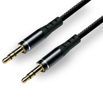 Silicone audio cable AUX plug to mini jack plug 3.5 mm stereo 100cm everActive CBS-1JB black