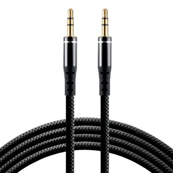 Silicone audio cable AUX plug to mini jack plug 3.5 mm stereo 100cm everActive CBS-1JB black