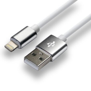 Silicone cable USB - Lightning / iPhone everActive CBS-1.5IW 150cm with support for fast charging up to 2.4A white