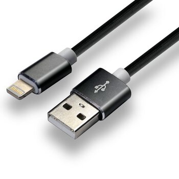 Cable silicone cable USB - Lightning / iPhone everActive CBS-1IB 100cm with support for fast charging up to 2.4A black