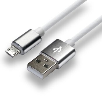 Cable silicone cable USB - micro USB everActive CBS-1MW 100cm with support for fast charging up to 2.4A white