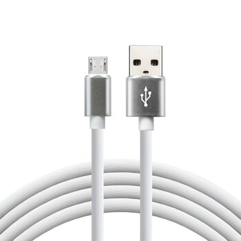 Cable silicone cable USB - micro USB everActive CBS-1MW 100cm with support for fast charging up to 2.4A white