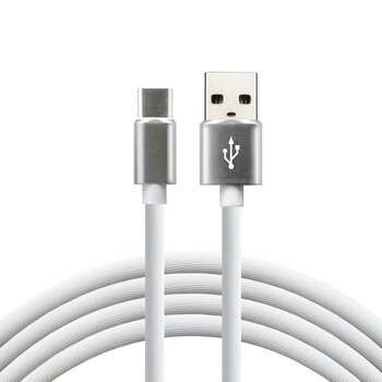Silicone cable USB - USB-C / Type-C everActive CBS-1CW 100cm with support for fast charging up to 3A white