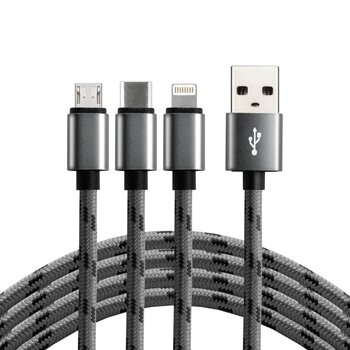 Cable USB cable 3in1 - USB-C, Lightning, micro USB 120cm everActive CBB-1.2MCI to 2.4A