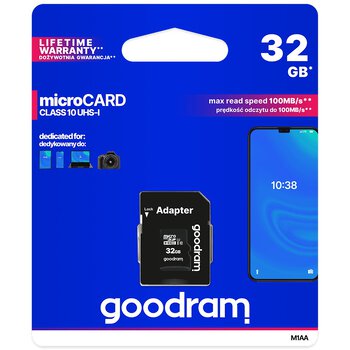GOODRAM microSD (microSDHC) 32GB class 10 UHS-I memory card + SD adapter