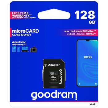 GOODRAM microSDXC 128GB class 10 UHS-I memory card + SD adapter