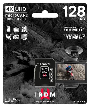GOODRAM 128GB IRDM M3AA V30 U3 MicroSD Memory Card + SD Adapter GOODRAM 128GB IRDM M3AA V30 U3 MicroSD Memory Card + SD Adapter