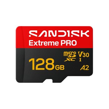 SanDisk microSD / microSDXC 128GB Extreme PRO 250MBs / 120MB/s UHS-I U3 V30 A2 Memory Card SanDisk microSD / microSDXC 128GB Extreme PRO 250MBs / 120MB/s UHS-I U3 V30 A2 Memory Card