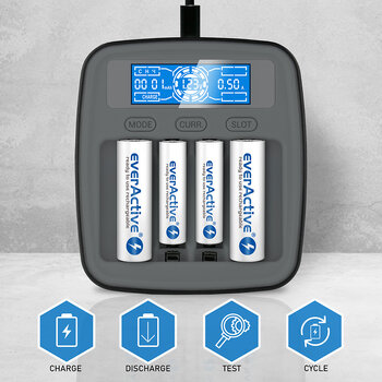 everActive professional USB-C Ni-MH battery charger NC-1000M v2