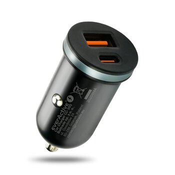 everActive CC-30Q Car Charger with USB QC3.0 and USB-C PD 35W everActive CC-30Q Car Charger with USB QC3.0 and USB-C PD 35W