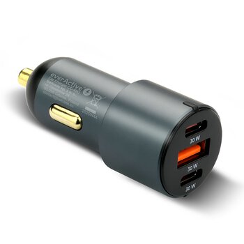 everActive CC-40Q Car Charger with QC3.0 USB Socket and 2x USB-C PD 60W everActive CC-40Q Car Charger with QC3.0 USB Socket and 2x USB-C PD 60W