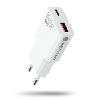 everActive GaN SUPER SLIM SC-380Q wall charger with USB QC3.0 and USB-C PD 30W socket
