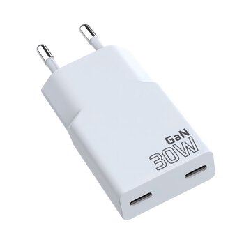 everActive GaN SUPER SLIM SC-385Q wall charger with two USB-C PD 30W sockets