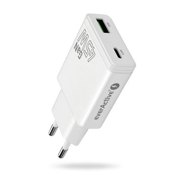 everActive GaN SUPER SLIM SC-460Q wall charger with USB QC3.0 and USB-C PD 45W socket