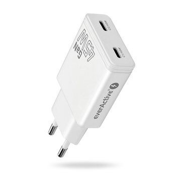 everActive GaN SUPER SLIM SC-465Q wall charger with two USB-C PD 45W ports