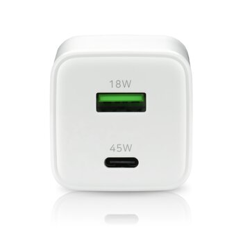 everActive GaN SC-450Q wall charger with USB socket and USB-C PD PPS QC4+ 45W