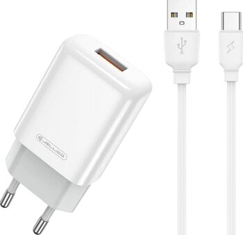 JELLICO 2.4A 12W Wall Charger 1x USB + USB-C Cable