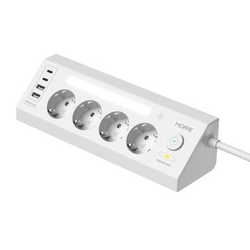 MORRE M411 power strip – 4 AC sockets, 2xUSB-C 15W, 2xUSB-A 12W, 2m