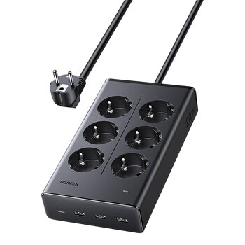 UGREEN S622 75141 1.5m Power Strip 6g - 6 AC sockets, 1xUSB-C, 3xUSB-A 20W