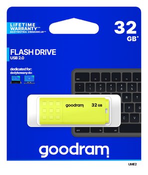 USB 2.0 GoodRam UME2 32GB Yellow USB Flash Drive USB 2.0 GoodRam UME2 32GB Yellow USB Flash Drive