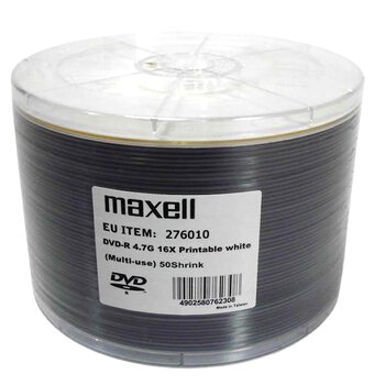 DVD-R 4.7GB 16X MAXELL PRINTABLE 276010 50 shrink