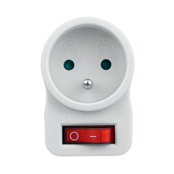 1 socket splitter with grounding and switch DPM white
