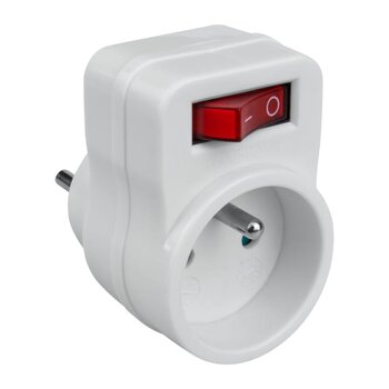 1 socket splitter with grounding and switch DPM white