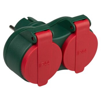 2 socket IP44 splitter with DPM grounding 