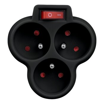 3-socket splitter with grounding and switch DPM black 3-socket splitter with grounding and switch DPM black