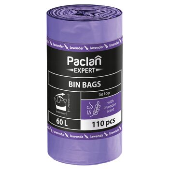 Worki na śmieci zapachowe PACLAN EXPERT 60L 110 szt. 