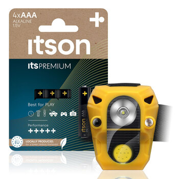 SET Headlamp, everActive Cobra HL-250 LED headlamp + 4 x AAA / LR03 ITSON ITSPREMIUM
