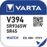 1 x silver battery (watch) 394 VARTA (SR936SW) Bat.