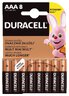 алкалиновая батарея Duracell Duralock C&B LR03 AAA (блистер) - 8 штук
