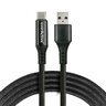 EverActive CBB-1CBL 100cm braided cable USB - USB-C / Type-C LCD cable with support for fast charging up to 3A black