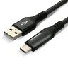 EverActive CBB-2CBL 200cm USB - USB-C / Type-C LCD Braided Cable 200cm with support for fast charging up to 3A black