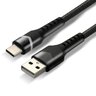 Cable braided cable USB - USB-C / Type-C RGB LED everActive CBB-1CBR 100cm with support for fast charging up to 3A black