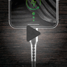 Cable braided cable USB - USB-C / Type-C RGB LED everActive CBB-1CBR 100cm with support for fast charging up to 3A black