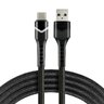 Cable braided cable USB - USB-C / Type-C RGB LED everActive CBB-1CBR 100cm with support for fast charging up to 3A black
