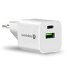 everActive GaN SC-390Q wall charger with USB QC3.0 and USB-C PD PPS 30W socket + USB-C PD CBB-1PDR LED cable 1m