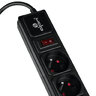 DPM protective strip with circuit breaker - 5 sockets 1.5M black DPM protective strip with circuit breaker - 5 sockets 1.5M black