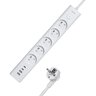 MORRE M408 Power Strip - 5 Outlets, 2xUSB-C 15W, 2xUSB-A 12W 1.5m