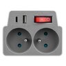2-socket splitter with grounding and switch + 2x USB DPM 2-socket splitter with grounding and switch + 2x USB DPM