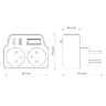 2-socket splitter with grounding and switch + 2x USB DPM 2-socket splitter with grounding and switch + 2x USB DPM