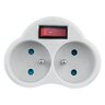 2-socket splitter with grounding and switch DPM white