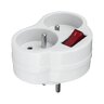 2-socket splitter with grounding and switch DPM white
