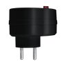 2-socket splitter with grounding and switch DPM black